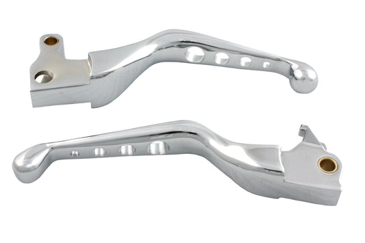 HARLEY Chrome Drilled Hand Lever Set Fits 2004-2006 XL,