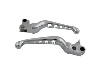 HARLEY Chrome Drilled Hand Lever Set Fits 1996-2007 FLST,   1996-2007 FXST,   1996-2007 FXD,   1996-