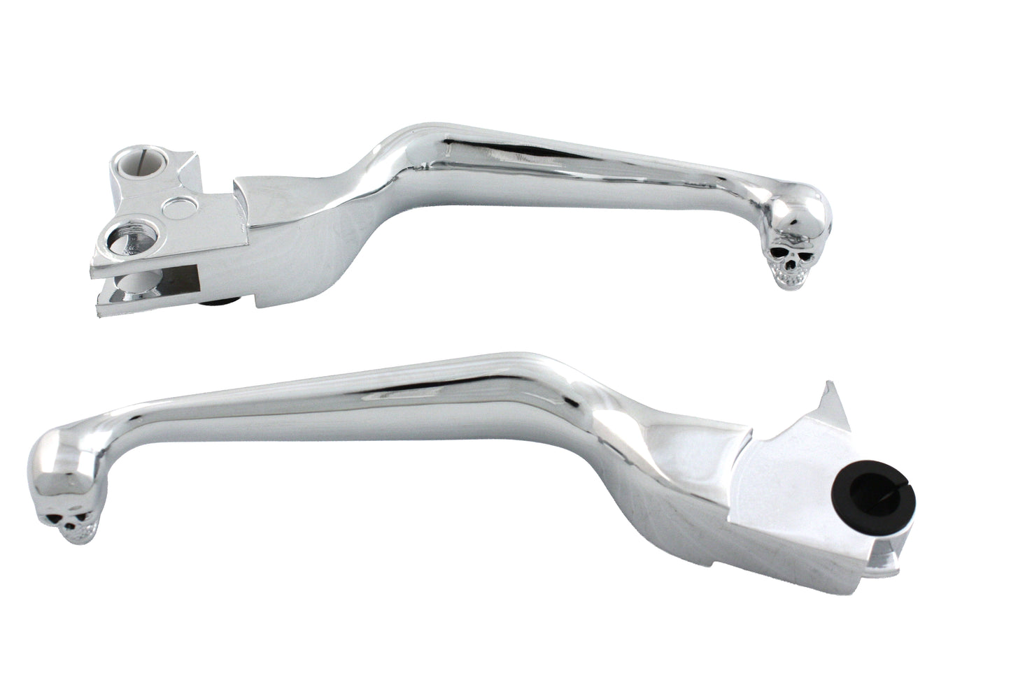 HARLEY Chrome Contour Hand Lever Set with Skull Ends Fits 1996-2007 FLST,   1996-2007 FXST,   1996-2