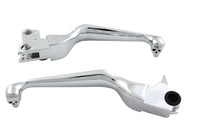 HARLEY Chrome Contour Hand Lever Set with Skull Ends Fits 1996-2007 FLST,   1996-2007 FXST,   1996-2