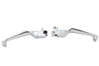 HARLEY Chrome Contour Hand Lever Set with Skull Ends Fits 1996-2007 FLST,   1996-2007 FXST,   1996-2