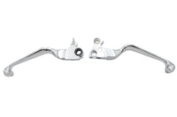 HARLEY Chrome Contour Hand Lever Set with Skull Ends Fits 1996-2007 FLST,   1996-2007 FXST,   1996-2