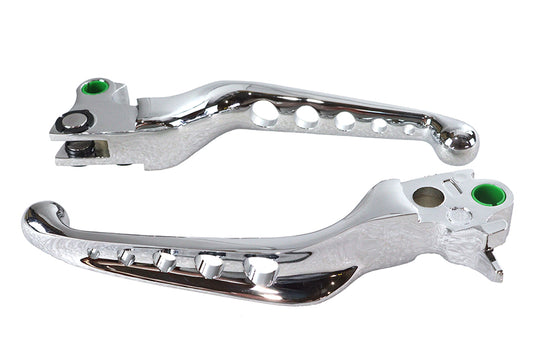 HARLEY Chrome Drilled Hand Lever Set Fits 1996-2007 FXST,   1996-2007 FLST,   1996-2007 FXD,   1996-