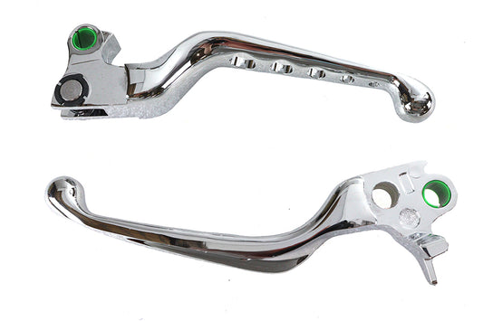 HARLEY Chrome Drilled Hand Lever Set Fits 1996-2007 FXST,   1996-2007 FLST,   1996-2007 FXD,   1996-