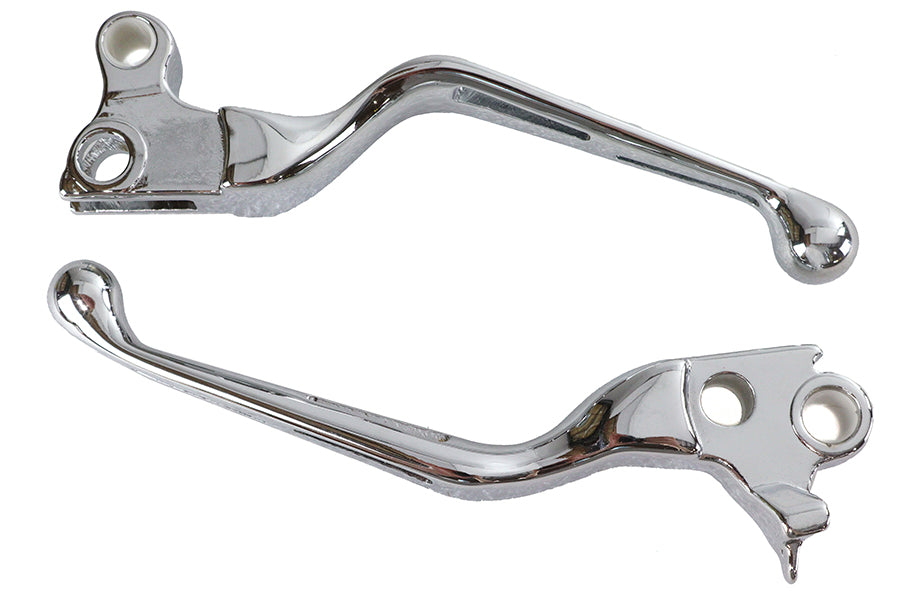 HARLEY Chrome Slotted Hand Lever Set Fits 1996-2007 FXST,   1996-2007 FLST,   1996-2007 FXD,   1996-