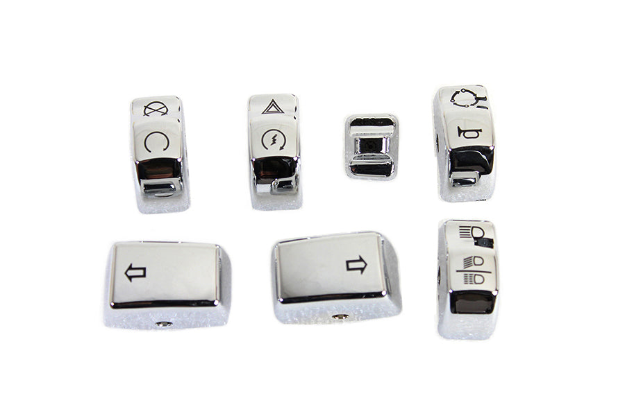 HARLEY Handlebar Switch Cap Set Chrome fits 2014-UP XL,   2012-2017 FXD,   2011-UP FLST,   2011-UP FXST,