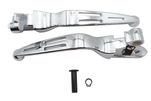 HARLEY Chrome Slotted Hand Lever Set Fits 2008-2013 FLT,