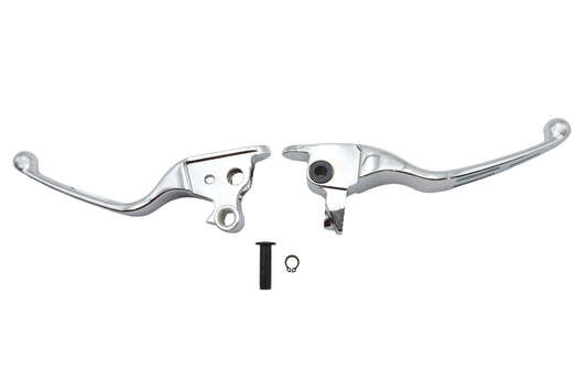 HARLEY Chrome Slotted Hand Lever Set Fits 2008-2013 FLT,