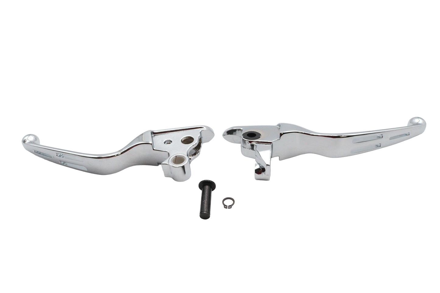 HARLEY Chrome Slotted Hand Lever Set Fits 2008-2013 FLT,
