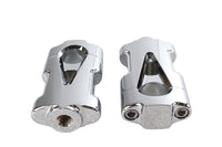 HARLEY V-Fire Chrome Flat Handlebar Riser Set with Contrast Cut Fits 0-  Custom, application
