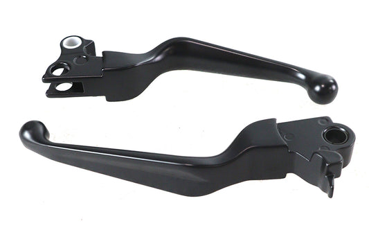 HARLEY Black Smooth Contour Hand Lever Set Fits 2008-2014 FXST,   2008-2014 FLST,   2008-2014 FXD,