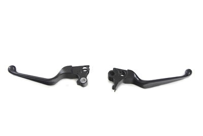HARLEY Black V-Cut Hand Lever Set Fits 1996-2007 FLST,   1996-2007 FXST,   1996-2007 FXD,   1996-200