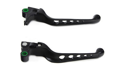 HARLEY Black Drilled Hand Lever Set Fits 1996-2007 FXST,   1996-2007 FLST,   1996-2007 FXD,   1996-2