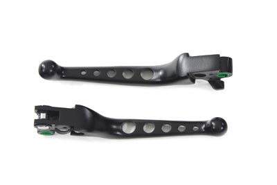 HARLEY Black Drilled Hand Lever Set Fits 1996-2007 FXST,   1996-2007 FLST,   1996-2007 FXD,   1996-2