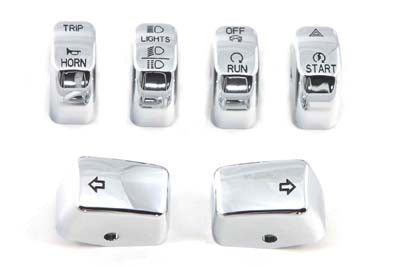 HARLEY Handlebar Switch Cap Set Chrome fits 2012-2017 FXD,   2011-UP FXST,   2011-UP FLST, Except FLSTSE3 2014-UP XL,