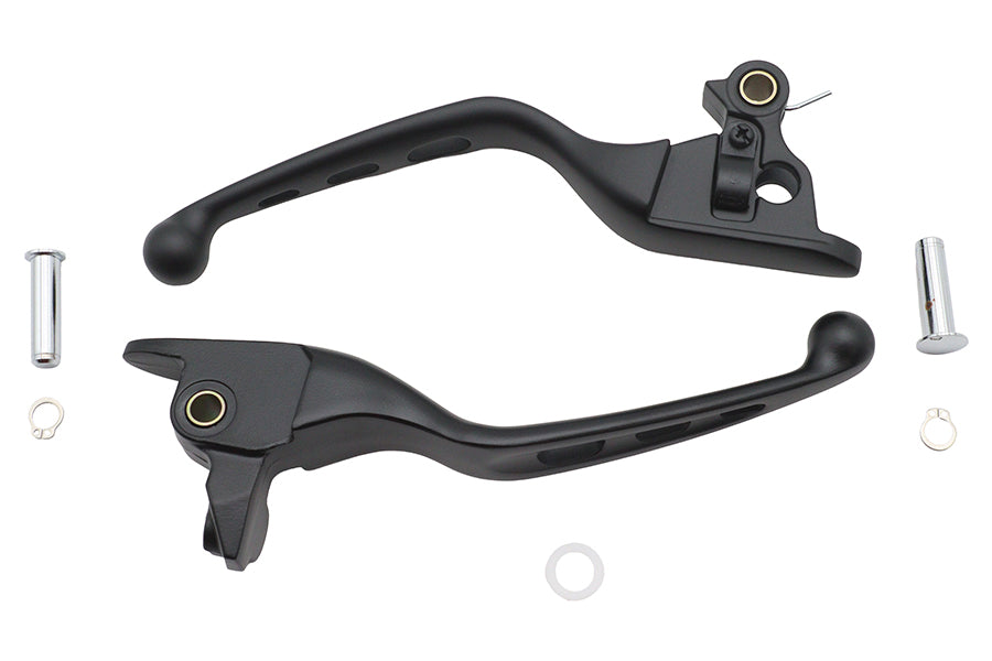 HARLEY 3 Slot Hand Lever Set Black Fits 2021-2023 FLHT,   2021-2023 FLHR,   2021-2023 FLHX,   2021-2
