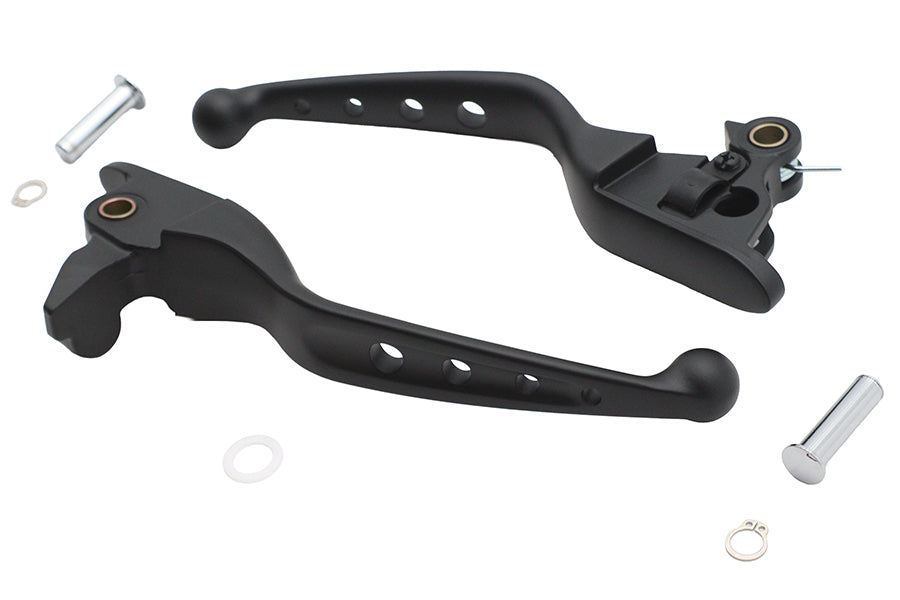 HARLEY 4 Hole Hand Lever Set Black Fits 2021-2023 FLHT,   2021-2023 FLHR,   2021-2023 FLHX,   2021-2