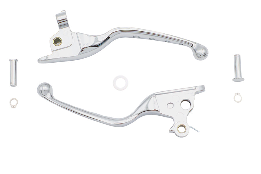 HARLEY 4 Hole Hand Lever Set Chrome Fits 2021-2023 FLHT,   2021-2023 FLHR,   2021-2023 FLHX,   2021-