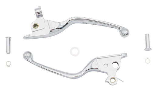 HARLEY 4 Hole Hand Lever Set Chrome Fits 2021-2023 FLHT,   2021-2023 FLHR,   2021-2023 FLHX,   2021-