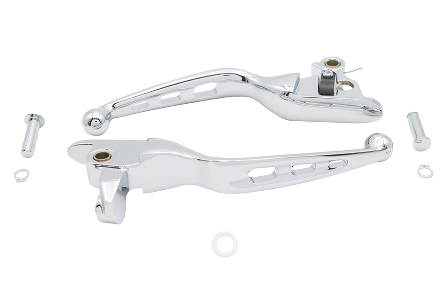 HARLEY 3 Slot Hand Lever Set Chrome Fits 2021-2023 FLHT,   2021-2023 FLHR,   2021-2023 FLHX,   2021-