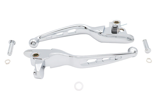 HARLEY 3 Slot Hand Lever Set Chrome Fits 2021-2023 FLHT,   2021-2023 FLHR,   2021-2023 FLHX,   2021-