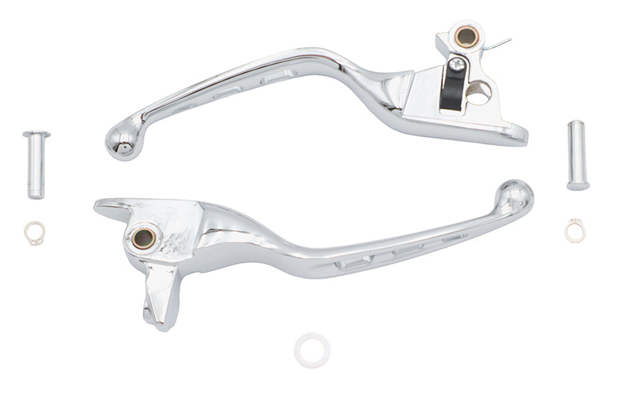 HARLEY 3 Slot Hand Lever Set Chrome Fits 2021-2023 FLHT,   2021-2023 FLHR,   2021-2023 FLHX,   2021-