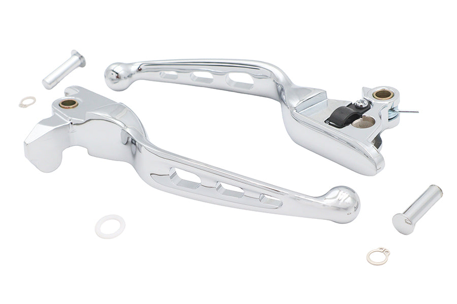 HARLEY 3 Slot Hand Lever Set Chrome Fits 2021-2023 FLHT,   2021-2023 FLHR,   2021-2023 FLHX,   2021-