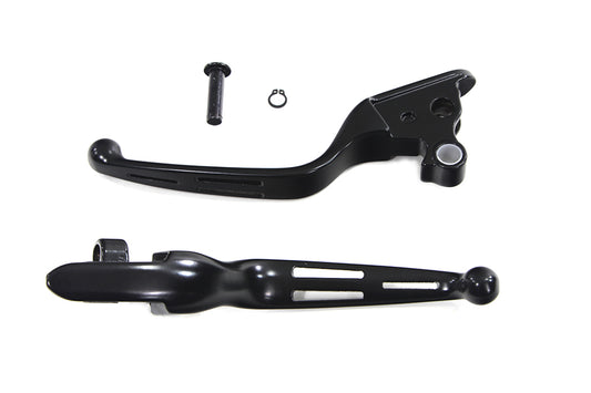 HARLEY Black Slotted Hand Lever Set Fits 2008-2013 FLT,
