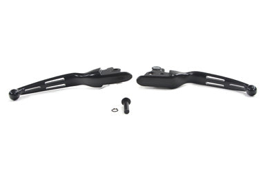 HARLEY Black Slotted Hand Lever Set Fits 2008-2013 FLT,