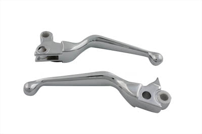 HARLEY Chrome Smooth Contour Hand Lever Set Fits 1996-2007 FXST,   1996-2007 FLST,   1996-2007 FXD,
