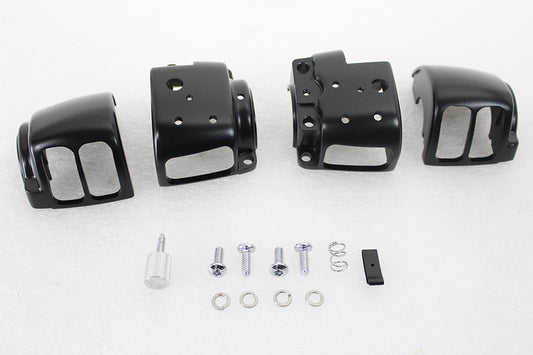 HARLEY Handlebar Switch Housing Kit Black fits 1996-2011 FXD,  1996-2010 FXST,  1996-2010 FLST,  1996-2001 XL,  2007-UP VRSC,  1996-2013 FLHR,