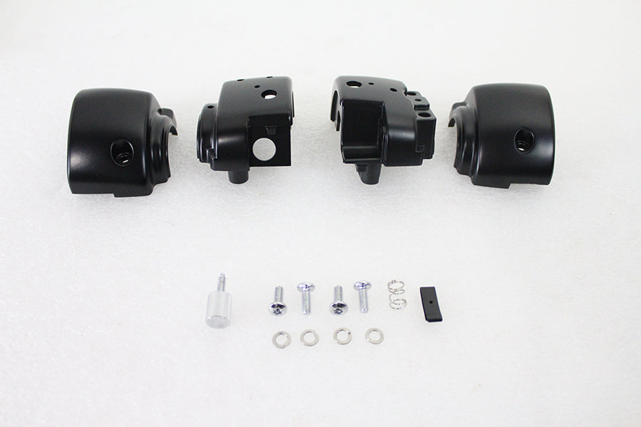 HARLEY Handlebar Switch Housing Kit Black fits 1996-2011 FXD,  1996-2010 FXST,  1996-2010 FLST,  1996-2001 XL,  2007-UP VRSC,  1996-2013 FLHR,