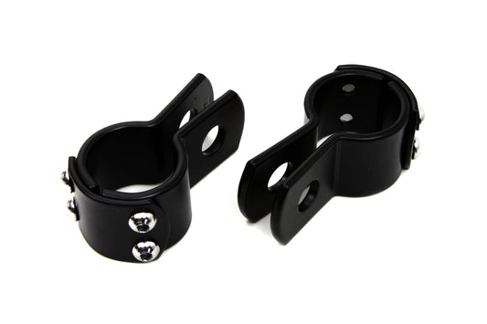 HARLEY Black 1-1/2 Zoll Fußrasten-Halterungsklemmen-Set Passend für 0- Custom, Anwendung verwendet eine 1/2 Befestigung
