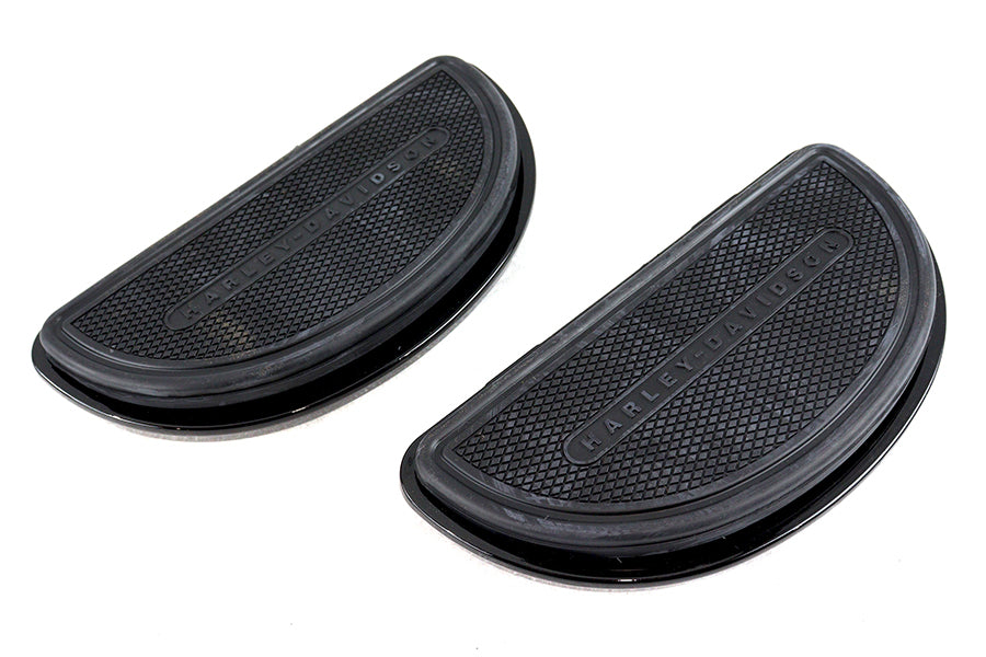 HARLEY Glanzschwarz Beifahrer Trittbretter Half Moon Set Passend für 1986-UP FLT, 2000-UP FXST, 2000-UP FLS