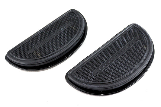 HARLEY Glanzschwarz Beifahrer Trittbretter Half Moon Set Passend für 1986-UP FLT, 2000-UP FXST, 2000-UP FLS