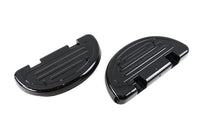 HARLEY Glanzschwarz Beifahrer Trittbretter Half Moon Set Passend für 1986-UP FLT, 2000-UP FXST, 2000-UP FLS