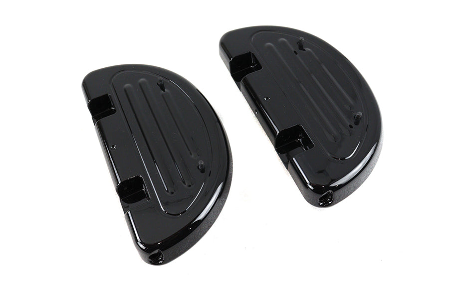 HARLEY Glanzschwarz Beifahrer Trittbretter Half Moon Set Passend für 1986-UP FLT, 2000-UP FXST, 2000-UP FLS