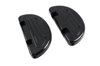 HARLEY Glanzschwarz Beifahrer Trittbretter Half Moon Set Passend für 1986-UP FLT, 2000-UP FXST, 2000-UP FLS
