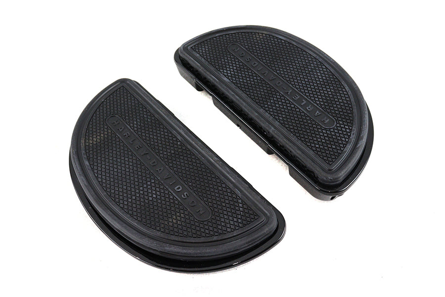 HARLEY Glanzschwarz Beifahrer Trittbretter Half Moon Set Passend für 1986-UP FLT, 2000-UP FXST, 2000-UP FLS