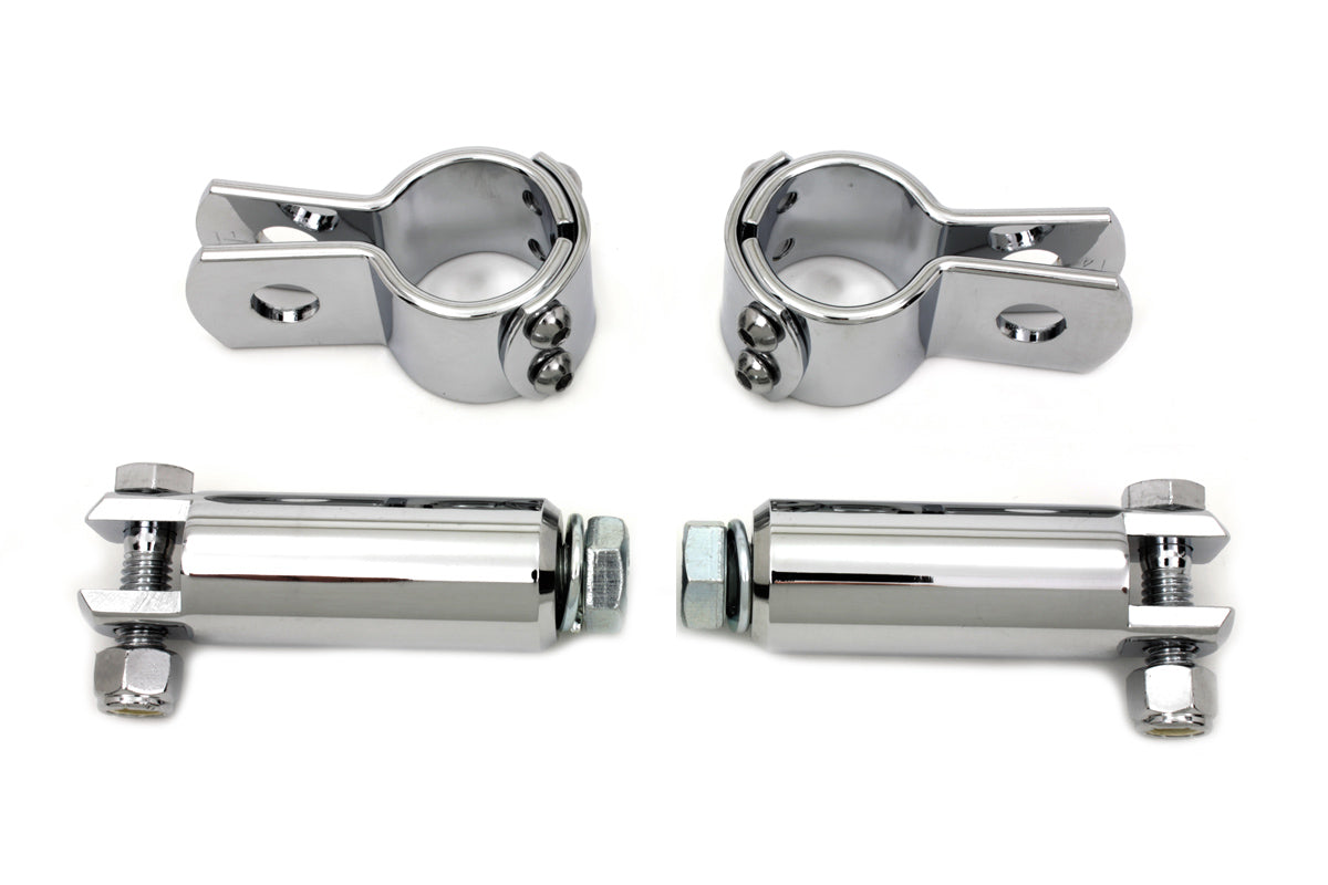 HARLEY Chrom-Fußrastenhalter-Kit, passend für 0- Custom, zur Befestigung an 1-1/4 Motorschutzbügel für männliche Fußrasten
