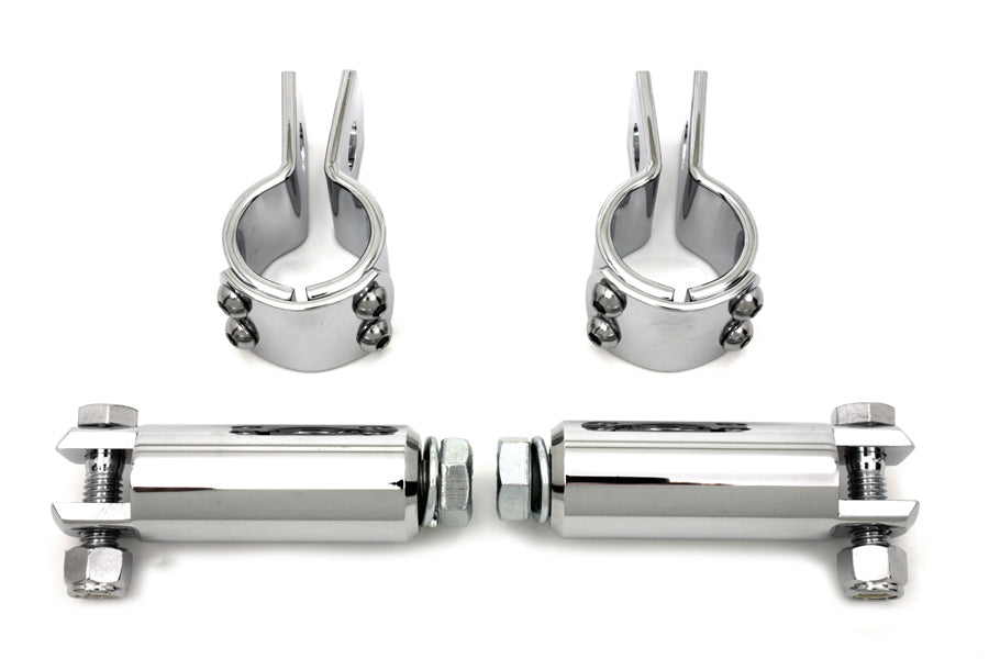 HARLEY Chrom-Fußrastenhalter-Kit, passend für 0- Custom, zur Befestigung an 1-1/4 Motorschutzbügel für männliche Fußrasten