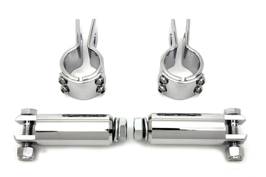 HARLEY Chrome Footpeg Mount Kit Fits 0-  Custom, application to attach to 1-1/4 engine bar for male