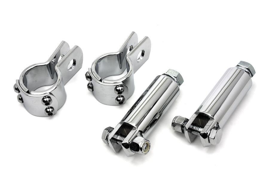 HARLEY Chrom-Fußrastenhalter-Kit, passend für 0- Custom, zur Befestigung an 1-1/4 Motorschutzbügel für männliche Fußrasten