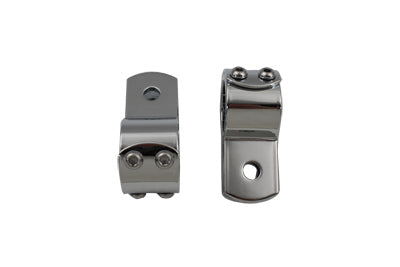 HARLEY Chrome 1-1/4 inch Footpeg Mount Clamp Set Fits 0-  Custom, application utilizes a 3/8 mountin