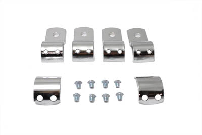 HARLEY Chrom Fußrasten-Halterungsschelle, 1-1/8 Zoll, passend für 0- Custom, die Anwendung nutzt eine 3/8 Zoll Befestigu