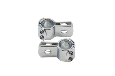 HARLEY Chrome 1 inch Footpeg Mount Clamp Set Fits 0-  Custom, application utilizes a 1/2 mounting ho