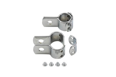 HARLEY Chrome 1-1/8 inch Footpeg Mount Clamp Set Fits 0-  Custom, application utilizes a 1/2 mountin