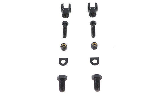 HARLEY Footpeg Mount Yoke Set Black Fits 0-  Custom, application utilizes a 1/2 mounting hole"