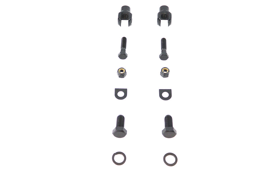 HARLEY Fußrasten-Joch-Set Schwarz Passend für 0- Custom, Anwendung benötigt eine 1/2" Befestigungsbohrung