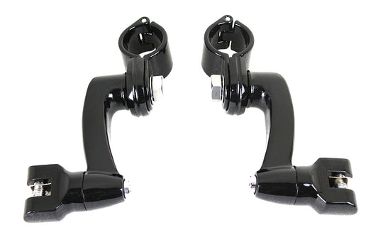 HARLEY Highway Bar Footpeg Mount Set Black fits 0-  Custom,